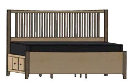 MAVIN Atwood Spindle Bed with Left Side Drawers Bedroom